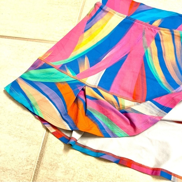 DONA JO Abstract Art Rainbow Stretch Skirt Tennis Golf Sport Pickleballs XL - Picture 3 of 9